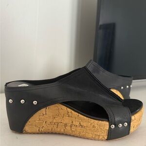 Stylish Black Wedge Sandals